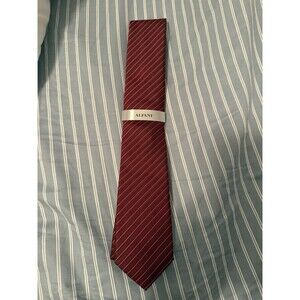 NWT Alfani Mens Ozark Stripe Pattern Burgundy 601 Necktie